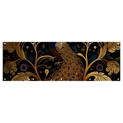 Peacock Plumage Bird Decorative Pattern Graceful Banner And Sign 12  X 4  by Ravend