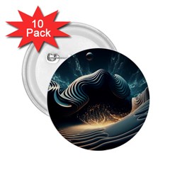 Ai Generated Swirl Space Design Fractal Light 2 25  Buttons (10 Pack) 