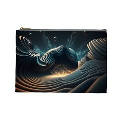 Ai Generated Swirl Space Design Fractal Light Cosmetic Bag (large)