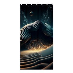 Ai Generated Swirl Space Design Fractal Light Shower Curtain 36  X 72  (stall) 