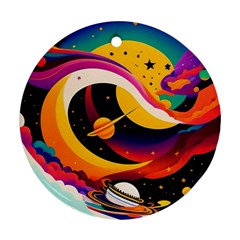 Ai Generated Moon Art Design Graphic Shape Ornament (round)