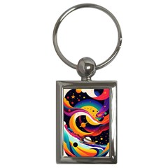 Ai Generated Moon Art Design Graphic Shape Key Chain (rectangle)