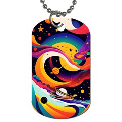 Ai Generated Moon Art Design Graphic Shape Dog Tag (one Side) by Ravend