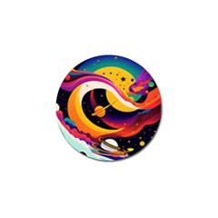 Ai Generated Moon Art Design Graphic Shape Golf Ball Marker