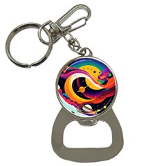 Ai Generated Moon Art Design Graphic Shape Bottle Opener Key Chain by Ravend