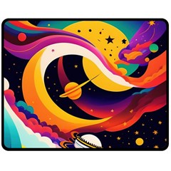 Ai Generated Moon Art Design Graphic Shape Fleece Blanket (medium)