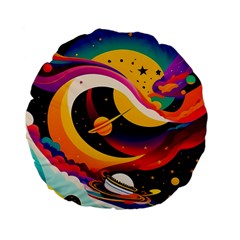 Ai Generated Moon Art Design Graphic Shape Standard 15  Premium Flano Round Cushions by Ravend