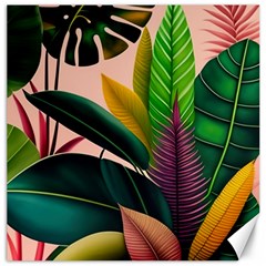 Ai Generated Tropical Leaves Foliage Wallpaper Canvas 20  X 20 