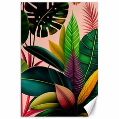 Ai Generated Tropical Leaves Foliage Wallpaper Canvas 24  X 36 