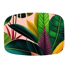Ai Generated Tropical Leaves Foliage Wallpaper Mini Square Pill Box by Ravend