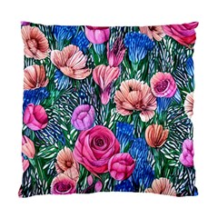 Bright And Brilliant Watercolor Flowers Standard Cushion Case (two Sides) by GardenOfOphir