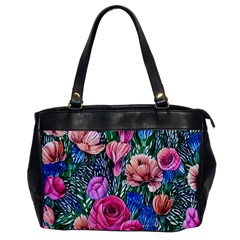 Bright And Brilliant Watercolor Flowers Oversize Office Handbag by GardenOfOphir