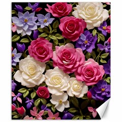 Ai Generated Roses Flowers Petals Bouquet Wedding Canvas 8  X 10  by Ravend