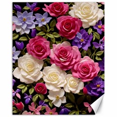 Ai Generated Roses Flowers Petals Bouquet Wedding Canvas 16  X 20  by Ravend