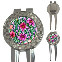 Cheerful And Cheery Blooms 3-in-1 Golf Divots by GardenOfOphir