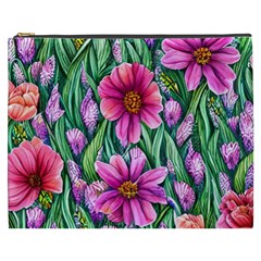 Cheerful And Cheery Blooms Cosmetic Bag (xxxl) by GardenOfOphir