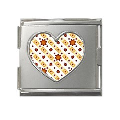 Background Floral Pattern Graphic Mega Link Heart Italian Charm (18mm)