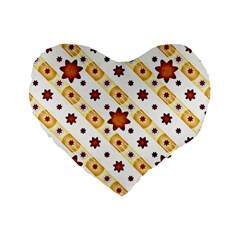 Background Floral Pattern Graphic Standard 16  Premium Heart Shape Cushions by Ravend