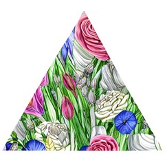 Celestial And Charming Florals Wooden Puzzle Triangle by GardenOfOphir
