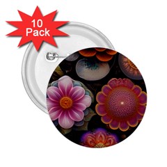 Ai Generated Floral Pattern Flowers Floral 2 25  Buttons (10 Pack) 