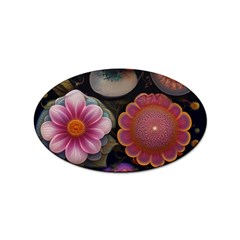 Ai Generated Floral Pattern Flowers Floral Sticker (oval) by Ravend