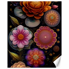 Ai Generated Floral Pattern Flowers Floral Canvas 11  X 14  by Ravend