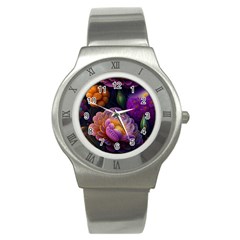 Ai Generated Flowers Plants Petals Buds Stainless Steel Watch