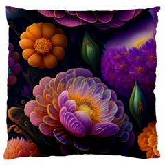 Ai Generated Flowers Plants Petals Buds Standard Premium Plush Fleece Cushion Case (One Side)