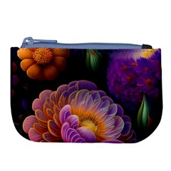 Ai Generated Flowers Plants Petals Buds Large Coin Purse