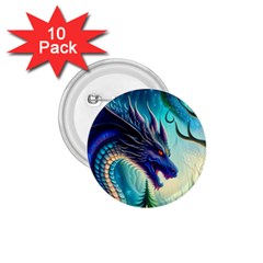 Ai Generated Dragon Fractal Art Texture 1 75  Buttons (10 Pack)