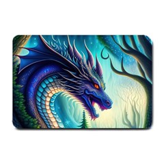 Ai Generated Dragon Fractal Art Texture Small Doormat