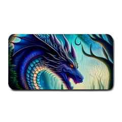 Ai Generated Dragon Fractal Art Texture Medium Bar Mat by Ravend