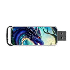 Ai Generated Dragon Fractal Art Texture Portable Usb Flash (two Sides)