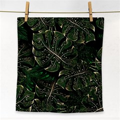 Monstera Plant Tropical Jungle Leaves Pattern Face Towel by Ravend