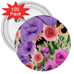Brittle And Broken Blossoms 3  Buttons (100 Pack)  by GardenOfOphir