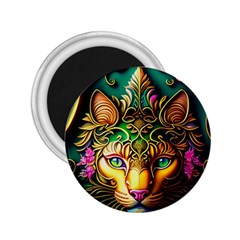 Ai Generated Paisley Pattern Feline Floral 2 25  Magnets