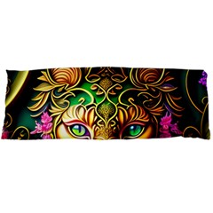 Ai Generated Paisley Pattern Feline Floral Body Pillow Case Dakimakura (two Sides) by Ravend