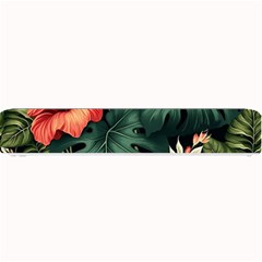 Flowers Monstera Foliage Tropical Jungle Drawing Small Bar Mat