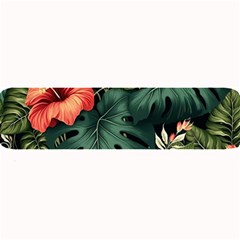 Flowers Monstera Foliage Tropical Jungle Drawing Large Bar Mat