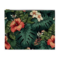 Flowers Monstera Foliage Tropical Jungle Drawing Cosmetic Bag (xl)