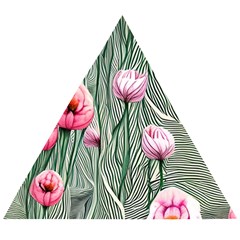 Pure And Radiant Watercolor Flowers Wooden Puzzle Triangle by GardenOfOphir