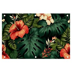 Flowers Monstera Foliage Tropical Jungle Drawing Banner And Sign 6  X 4 