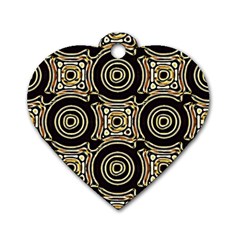 Background Art Pattern Design Graphic Dog Tag Heart (two Sides)