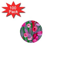 Mysterious And Enchanting Watercolor Flowers 1  Mini Buttons (100 Pack)  by GardenOfOphir