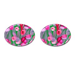 Mysterious And Enchanting Watercolor Flowers Cufflinks (oval) by GardenOfOphir