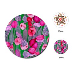 Mysterious And Enchanting Watercolor Flowers Playing Cards Single Design (round) by GardenOfOphir