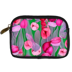 Mysterious And Enchanting Watercolor Flowers Digital Camera Leather Case by GardenOfOphir