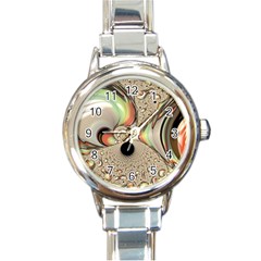 Fractal Background Pattern Texture Abstract Design Abstract Round Italian Charm Watch