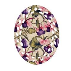 Flowers Pattern Decorative Wallpaper Scrapbooking Oval Filigree Ornament (two Sides)