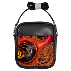 Fractal Background Pattern Texture Abstract Design Girls Sling Bag